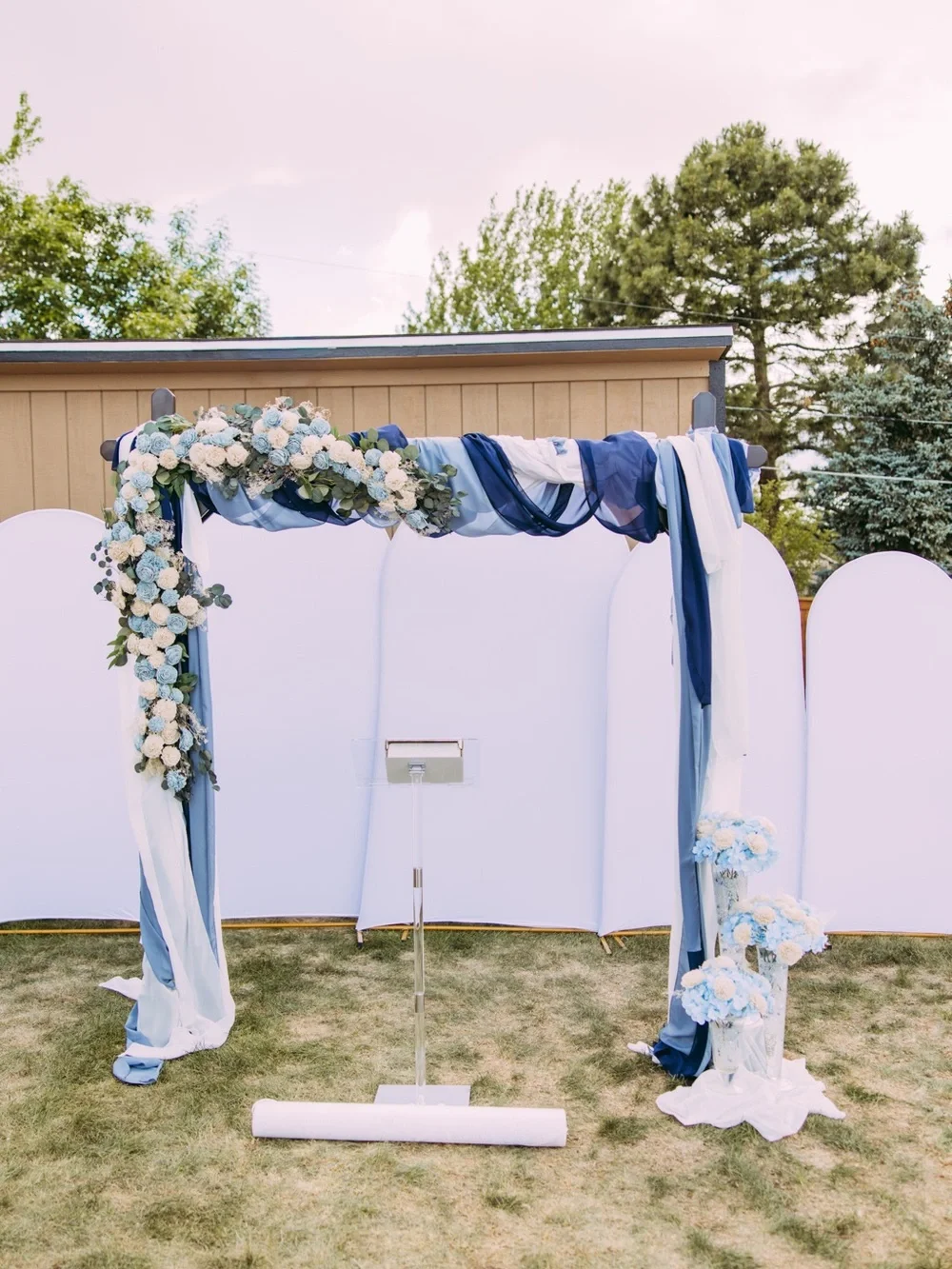 Blue & Cream Sola Wood Flowers